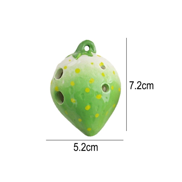 6 Hole Strawberry Ocarina - Ceramic Ocarina with Neck Strap