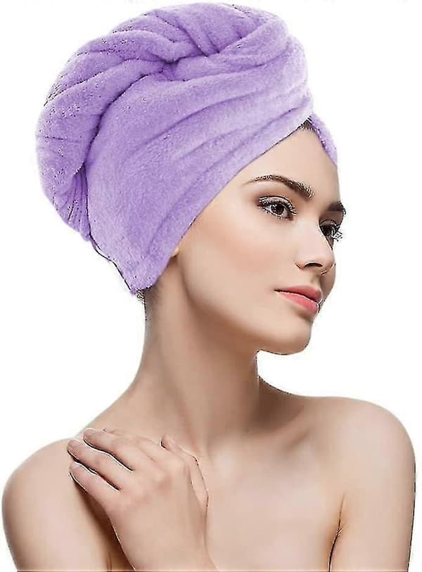 Hårhandduk i mikrofiber, magisk hårturban med knapp A