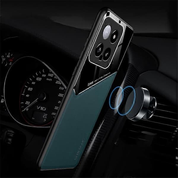 Kompatibel med Xiaomi 14 mobilskal Anti-fall PU+TPU+PC Magnetisk bilfäste Baksida Orange