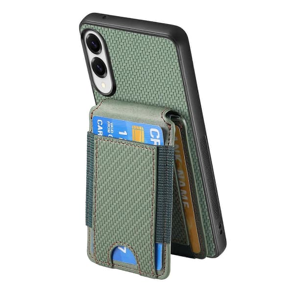 Vertikalt flip-plånboksfodral i kolfiber för Samsung Galaxy S25 Edge 5G