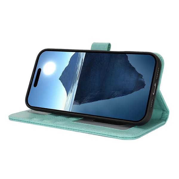 För iPhone 16 Fodral R61 Textur Plånbok Läder Flip Telefonfodral