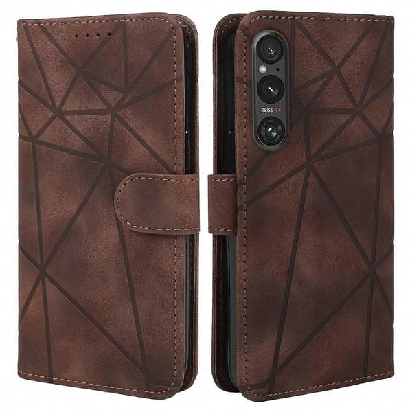 Mjukt läderfodral för Xperia 5 VBrown