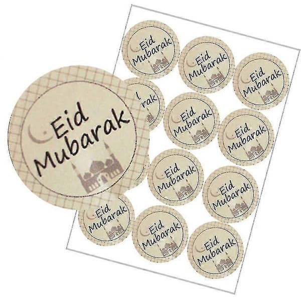 120 stk Eid Mubarak-klistremerker Ramadan Kareem-dekorasjon Hilsenskortforsegling (2) A