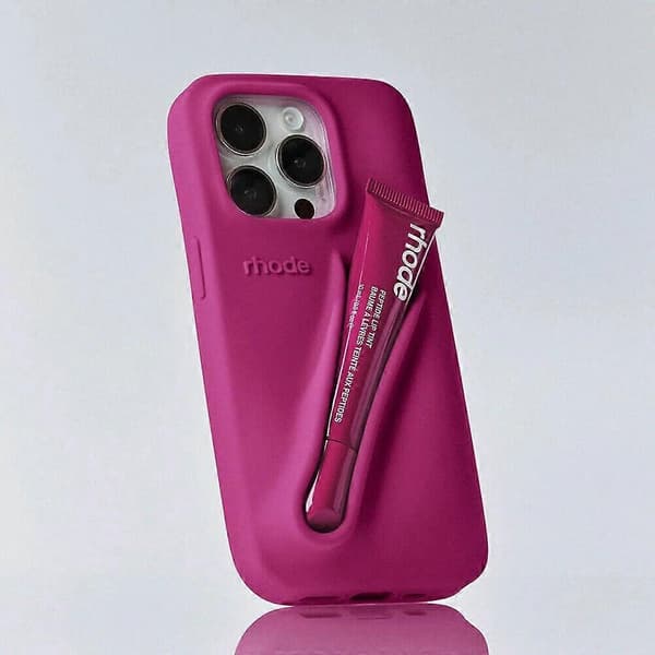 Rhode Lip Gloss Hindbær Telefoncover til iPhone 16 15 14 13 12 11 Pro Max E (Hindbær Gelé, 16)