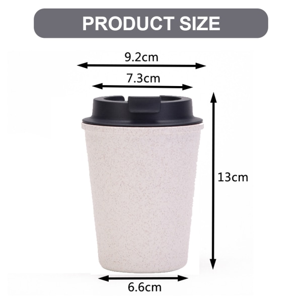 350 ml dobbeltlags vandkop praktisk kop mini hvedehalmkaffe