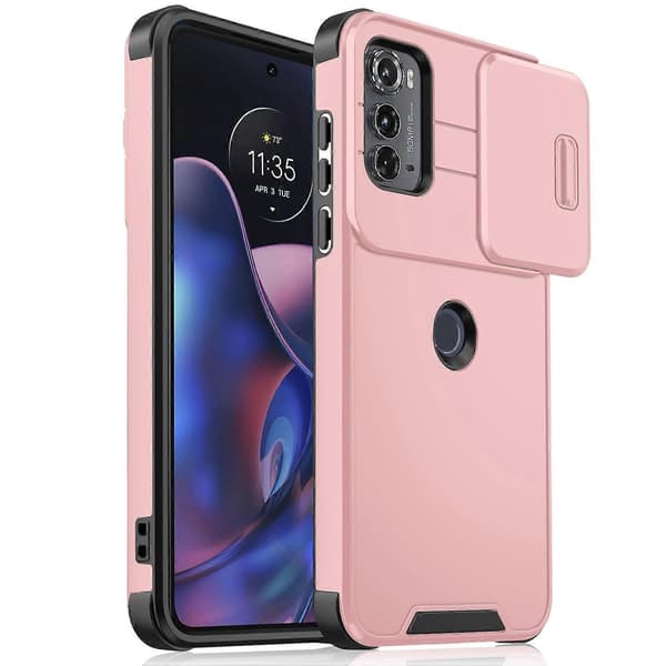 Skydende Camshield TPU + PC Telefoncover Pink til Motorola Edge 2022