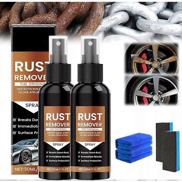 1~3x Rustfjerner Spray, Billakkfjerner, Rustfjerner for Metall A