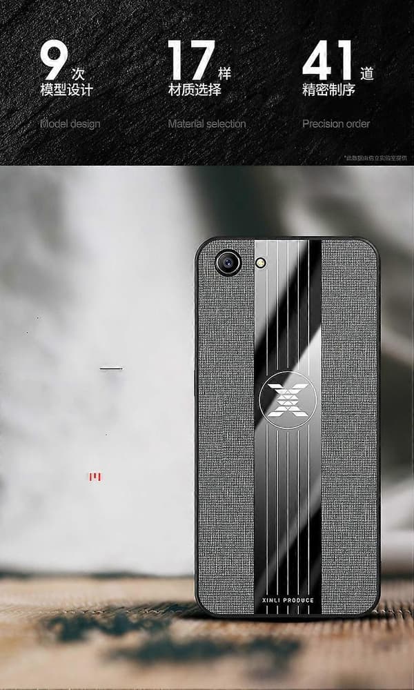 XINLI Stitching Cloth Textue Stötsäkert TPU Skyddsfodral för OPPO A83Röd