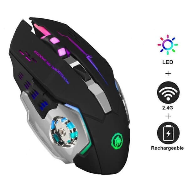 Profesjonell trådløs/kablet spillmus 6 knapper 3600 DPI LED optisk USB-datamaskin