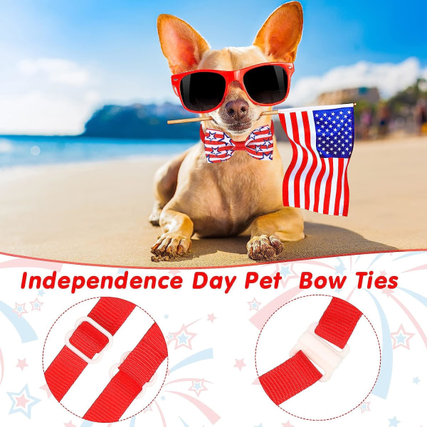12 stykker kæledyrshunde-slips Justerbar patriotisk hund kæledyr