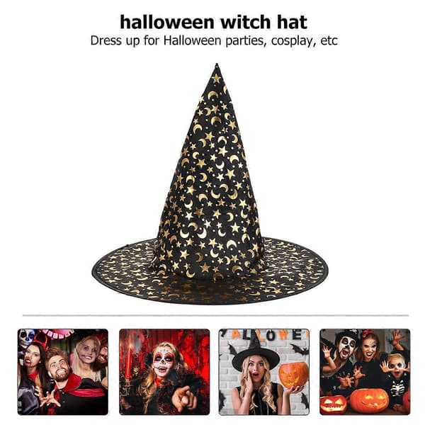 Halloween-tilbehør Dame Heksehatt Halloween-dekorasjon Hatt Cosplay Kostymehatt 3 stk A
