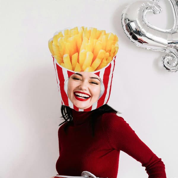Pommes Frites Kostymhatt för Halloweenfest Huvudbonad A