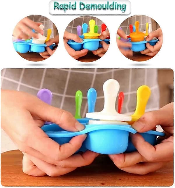 2025 Popsicle Form Frukt Fryst Snabbfryst Bricka, Mini Silikon Popsicle Form, 4944 A