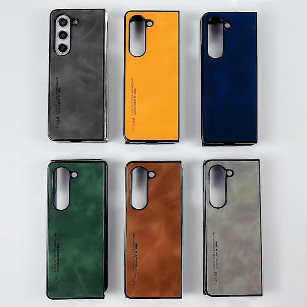 i.Crystal Lambskin Vikbart Telefonfodral för Samsung Galaxy Z Fold3 5G
