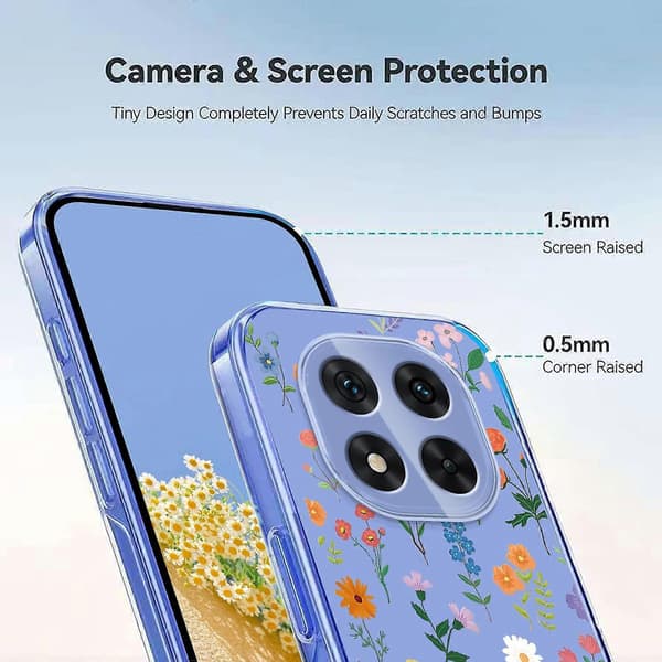 Blomstermønster malt TPU-telefondeksel til Redmi Note 14 Pro 4G