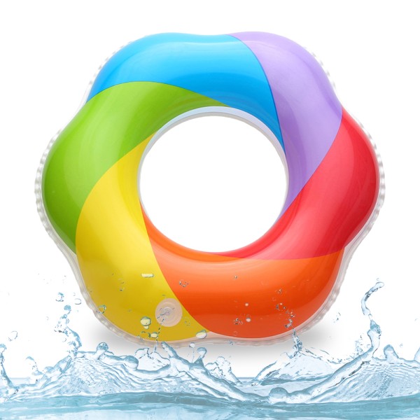 Farge Svømmering Oppblåsbar Flytende Ring Utendørs Beach Party