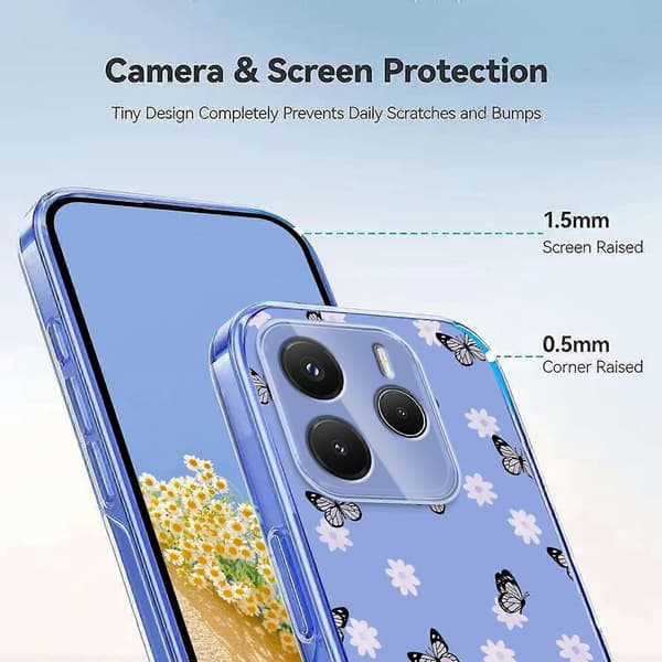Blommönster Målat TPU-telefonfodral för Redmi Note 14 5G / Poco M7 Pro 5G