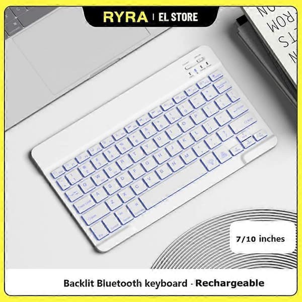 RYRA Oppladbart Bakgrunnsbelyst Bluetooth-tastatur for Bærbar PC Telefon Windows Macbook
