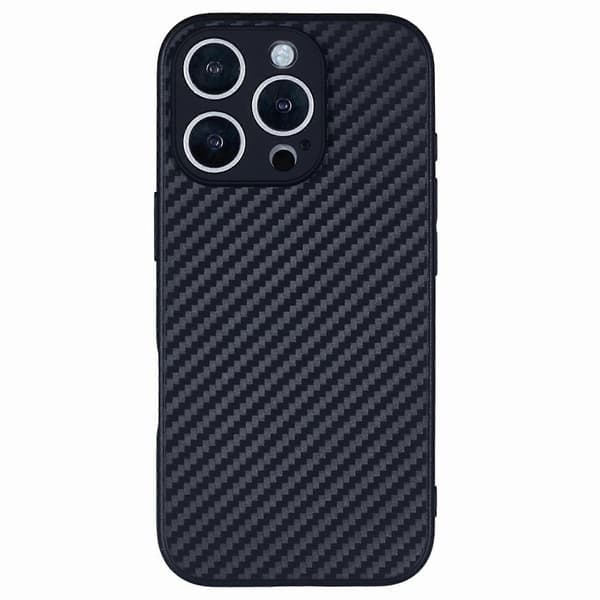 För iPhone 16 Pro Skal Flexibelt TPU Kolfiber Textur Stötsäkert Telefonfodral