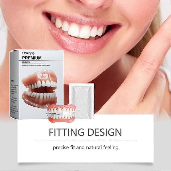Soft-Dentures Relines Kit for Men Women Realistics Looking Comfort Teeth Replacement for Jobs Interview A