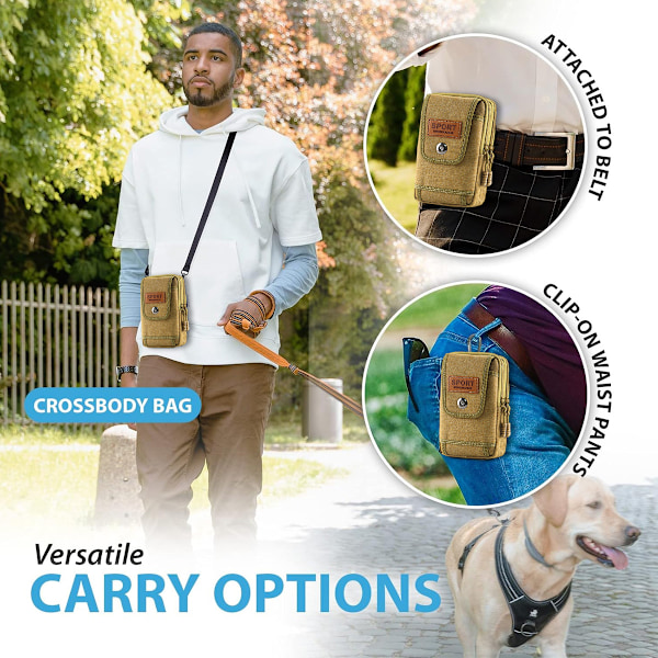 Mobiltelefon multifunktionell midjeväska Fanny pack vertikal mobiltelefonväska för män