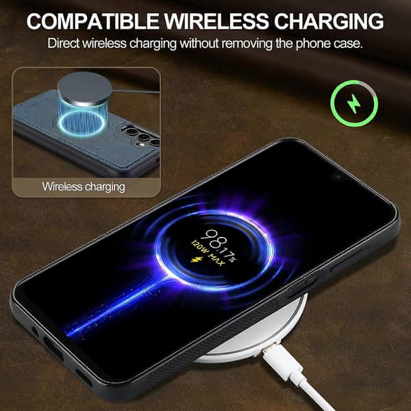 LC.IMEEKE For Samsung Galaxy S24+ Magnetisk Deksel Lær+TPU Bakdeksel