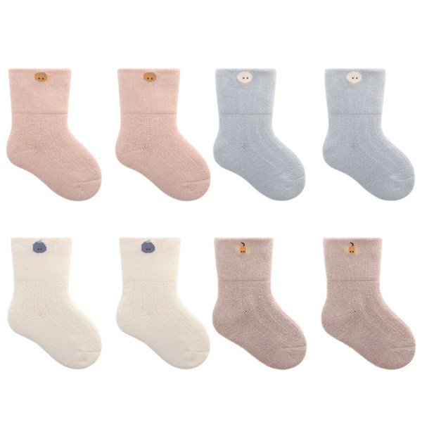 Baby Boys Girls Socks - 4 Pairs Toddler Thick Warm Seamless Chun