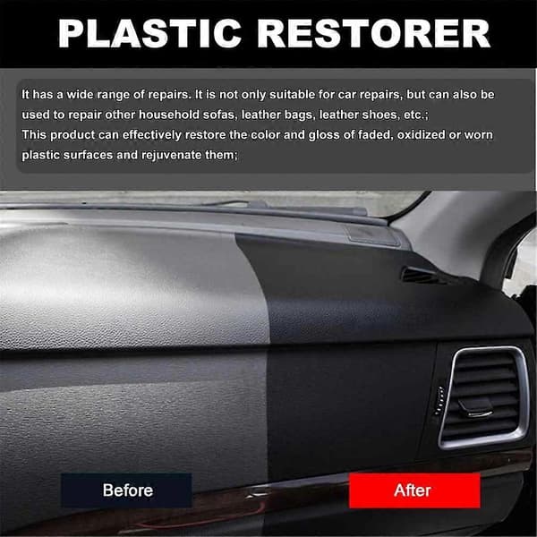 1-3 stk. plastdele renoveringsmiddel, bilplastbelægning ridsefjerner opfrisker (2 stk.) A