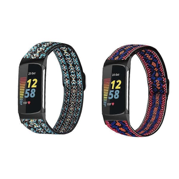 Nylon vævet elastisk udskiftningsurrem til Fitbit Charge 5