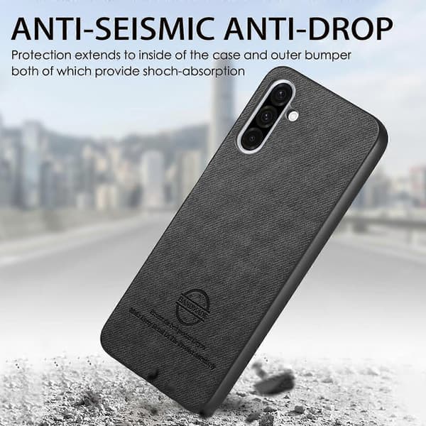 Twill Fabric Leather Skin Bakdeksel til Samsung Galaxy A16