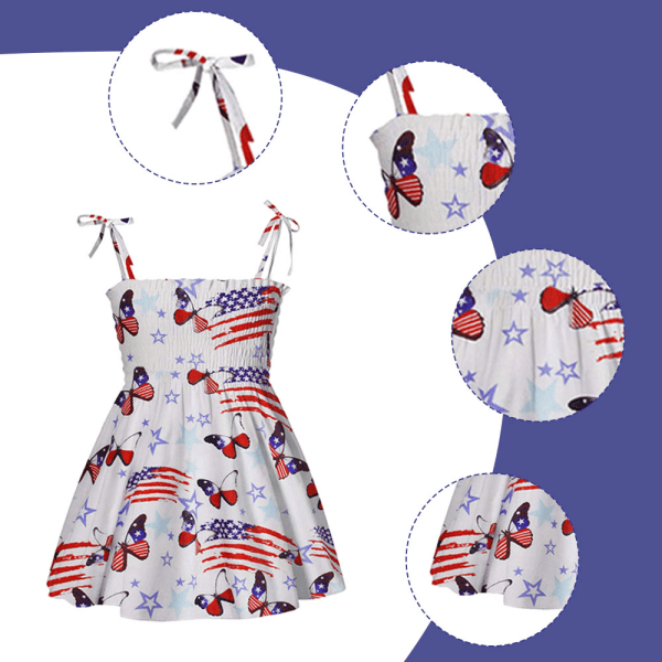 Toddler Baby Girls 4. juli Outfit Independence Day Butterfly
