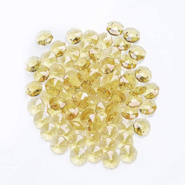 Krystal 14 mm ottekantede perler, glasgardindråbe solfangere,