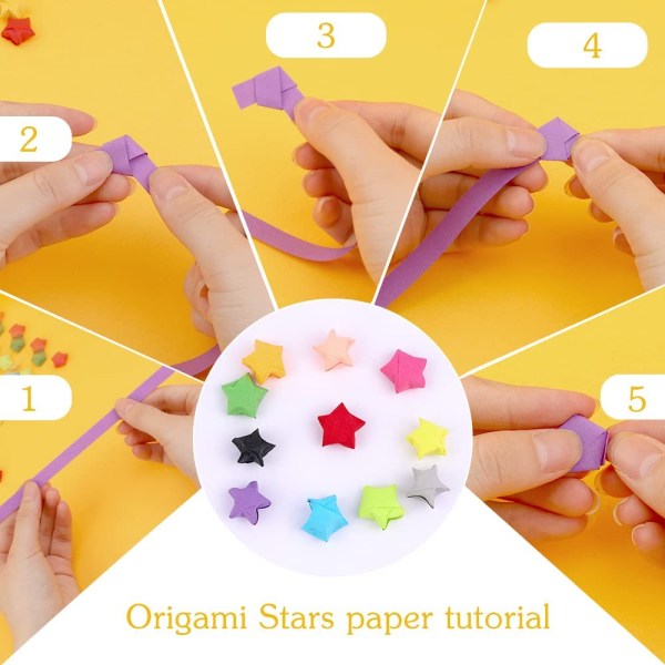 1350 ark Origami Stars-papir, dobbeltsidige farger