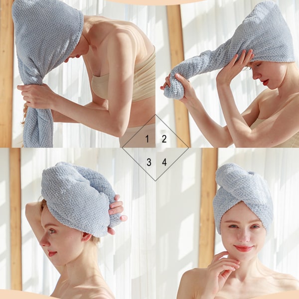 Håndklæder 2 pakker Hurtigtørrende hårindpakningsturbaner 10 x 30 tommer