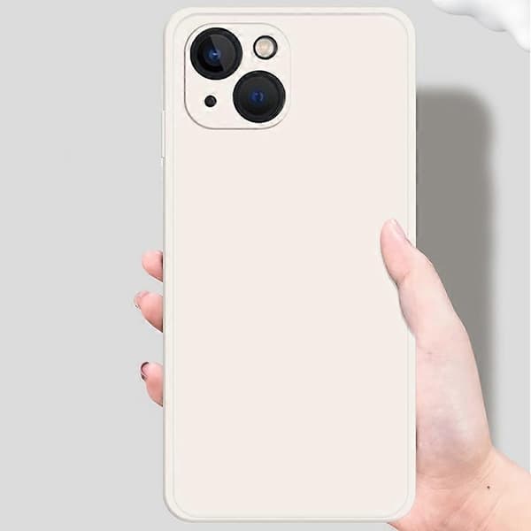 För iPhone 14 Gummerat TPU-telefonfodral Anti-droppfodral Mikrofiberfoder Rak kant Mobiltelefon Baksida Co A