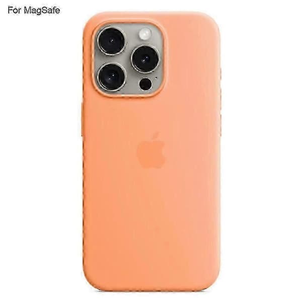 För iPhone 14 Pro MagSafe-kompatibelt flytande silikonskyddsfodral Premiumkvalitet (Orange)