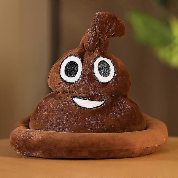 Nyhet Brun Emoticon Bæsj Hatt 1 stk per bestilling 25*30cm A