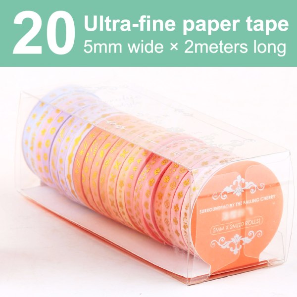 20 Rolls Tape Set Gold Foil Decorative Tapes for