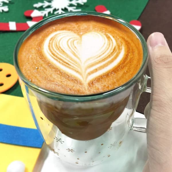 Dobbeltvæggede isolerede glas espressokrus (sæt med 2) - 5,4 ounces