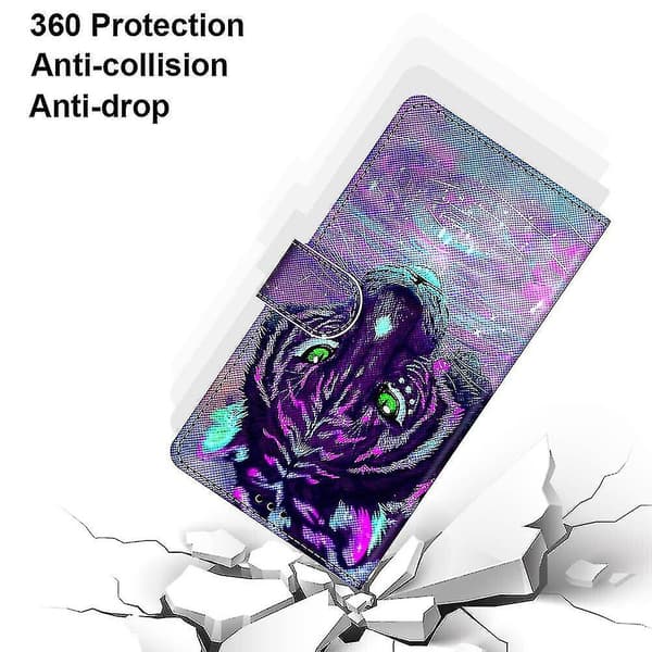 Etui til iPhone 12 Pro Max Malet Flip Cover Magnetisk Lukning Tiger A