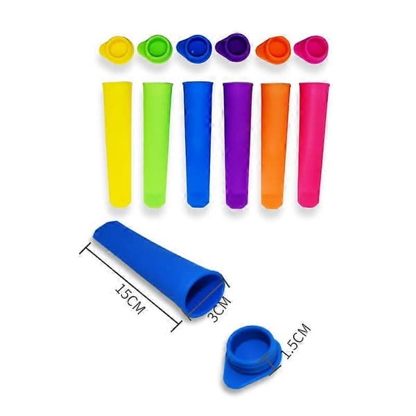 6 stk/parti Sommer Ispinneform Lolly Form DIY Matkvalitets Silikon Iskremsform Ispinne Isbitform A