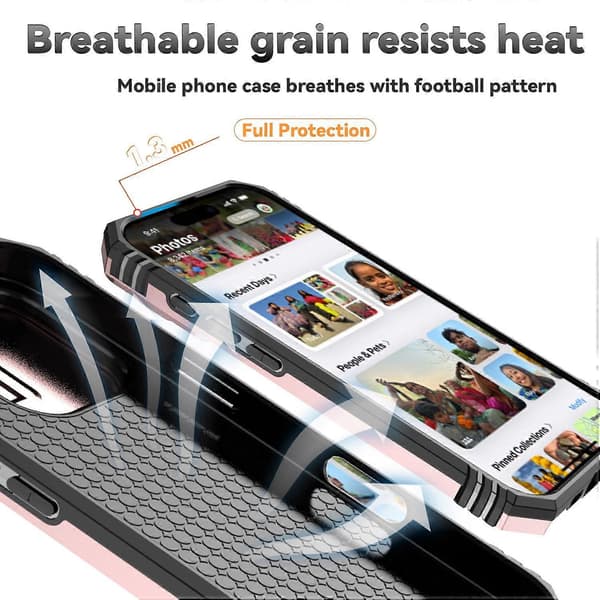 Til iPhone 16 Pro Max etui Ring Kickstand Slide Kamera Låg PC+TPU Telefoncover A