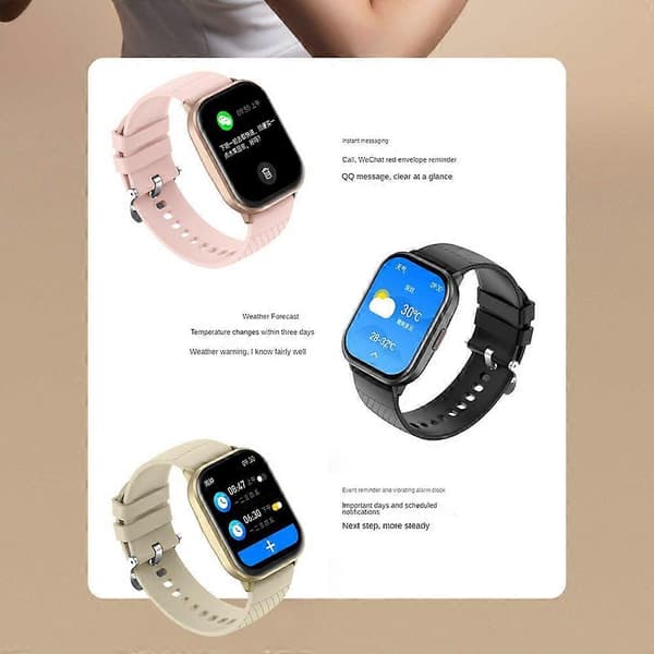 Dam Smart Watch Fitness Tracker Svara/ringa vattentät för Android iOS