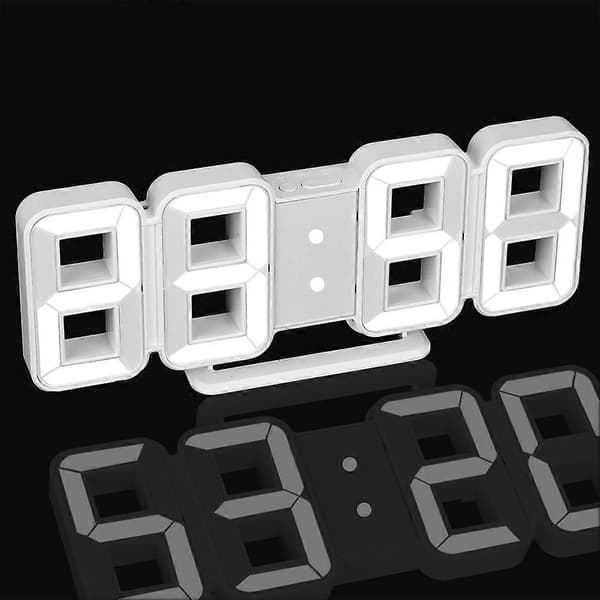 3D LED Digital Væghængende Vækkeur med Dato og Temperatur A
