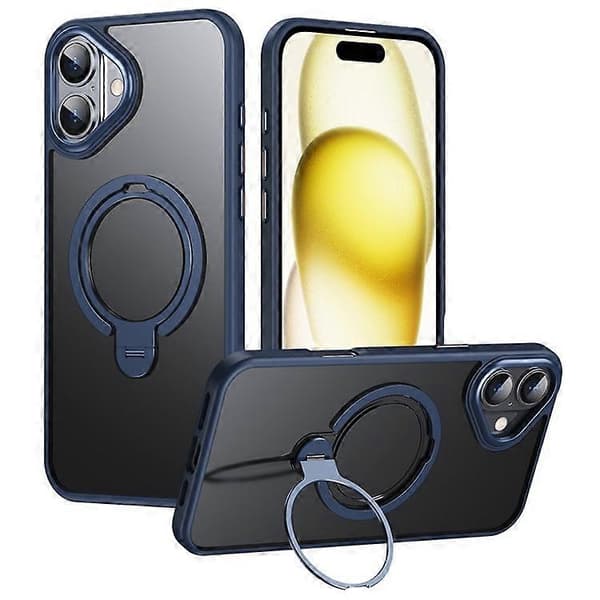 Kompatibel med iPhone 16 Plus telefonfodral med stöd, matt baksida, kompatibel med MagSafe A