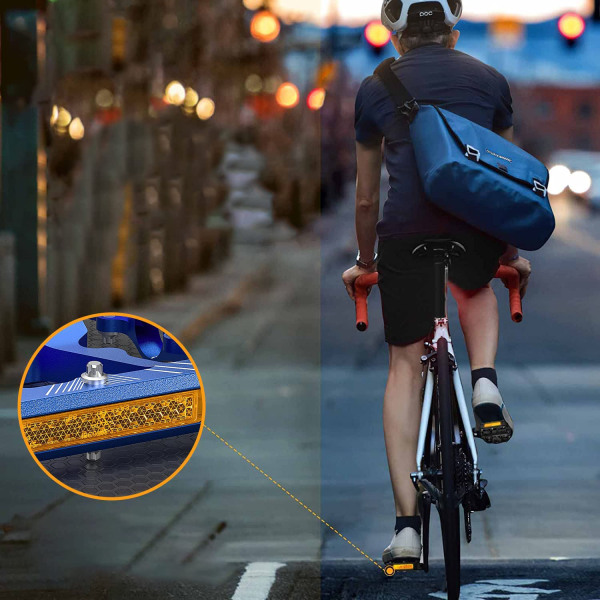 Cykelpedaler med reflekterende strimler, skridsikker CNC aluminium cykelplatform, 9/16" pedaler til landevejscykel, MTB, E-cykel