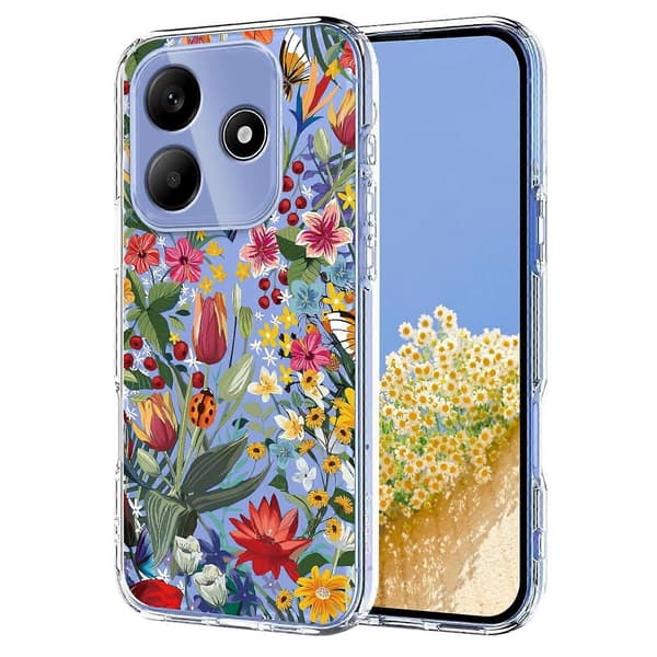 Blommönster Målat TPU-telefonfodral för Redmi Note 14 4G 164.84mm