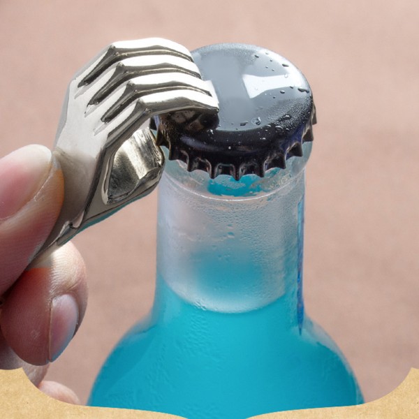 Kreativ handgjord liten handflasköppnare i mässing i rostfritt stål