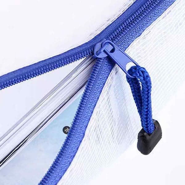 A5 Zip Filväska Mesh Dokument Plastplånböcker Blixtlås Plastfickor (12-pack)