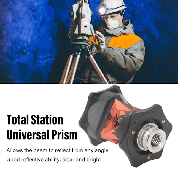 Totalstationsprisma 360 Grader Universal Prisma Linser Triangulärt Glasprisma för Mätning